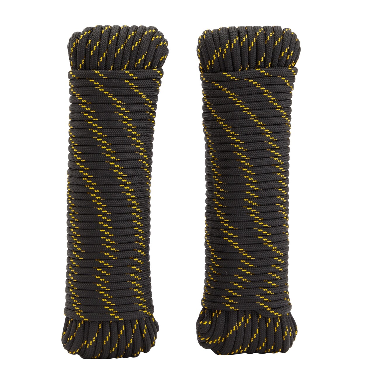 2 Pack 1/4 Inch x 100 Ft Braided Nylon Rope for Knot Tying Practice, Camping, Boats, Trailer Tie Down, Pinata